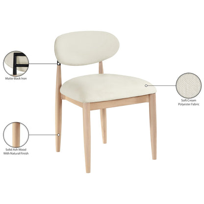 Riccio Cream Performance Fabric Upholstered Dining Side Chair, Set of 2