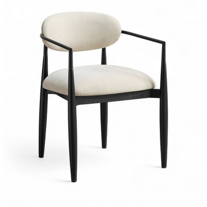 Riccio Beige Performance Fabric Upholstered Dining Arm Chair, Set of 2