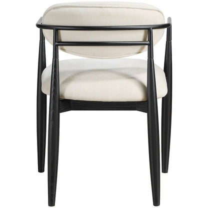 Riccio Beige Performance Fabric Upholstered Dining Arm Chair, Set of 2