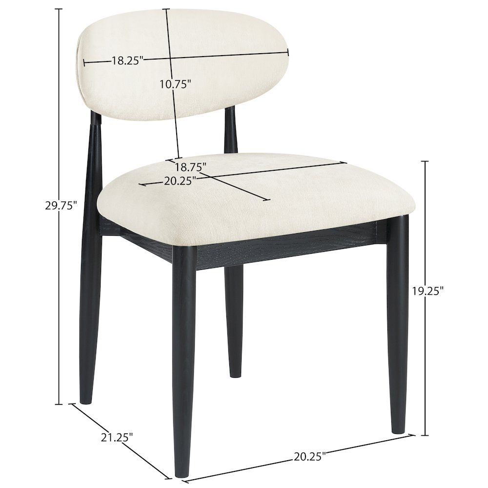 Riccio Beige Performance Fabric Upholstered Dining Side Chair, Set of 2