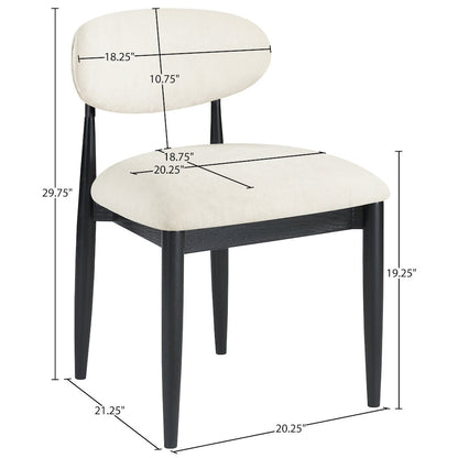 Riccio Beige Performance Fabric Upholstered Dining Side Chair, Set of 2