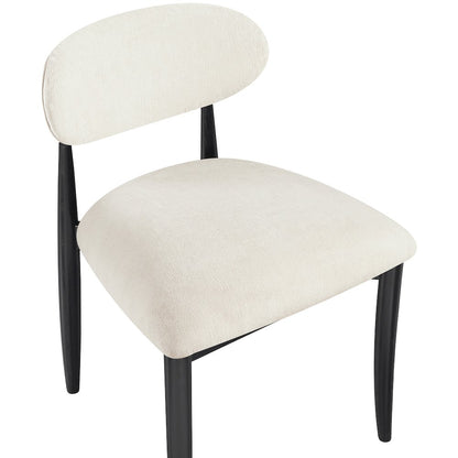 Riccio Beige Performance Fabric Upholstered Dining Side Chair, Set of 2