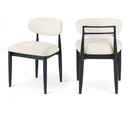 Riccio Beige Performance Fabric Upholstered Dining Side Chair, Set of 2
