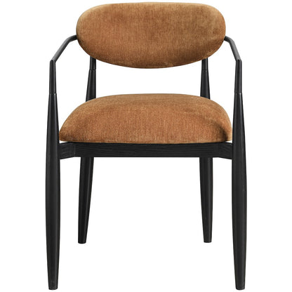 Riccio Cognac Performance Fabric Upholstered Dining Arm Chair, Set of 2