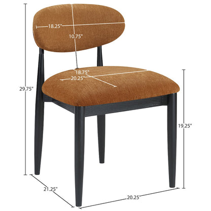 Riccio Cognac Performance Fabric Upholstered Dining Side Chair, Set of 2