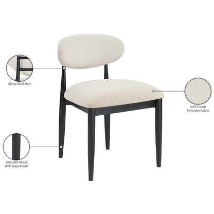 Riccio Cream Performance Fabric Upholstered Dining Side Chair, Set of 2
