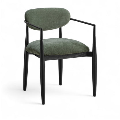 Riccio Olive Performance Fabric Upholstered Dining Arm Chair, Set of 2