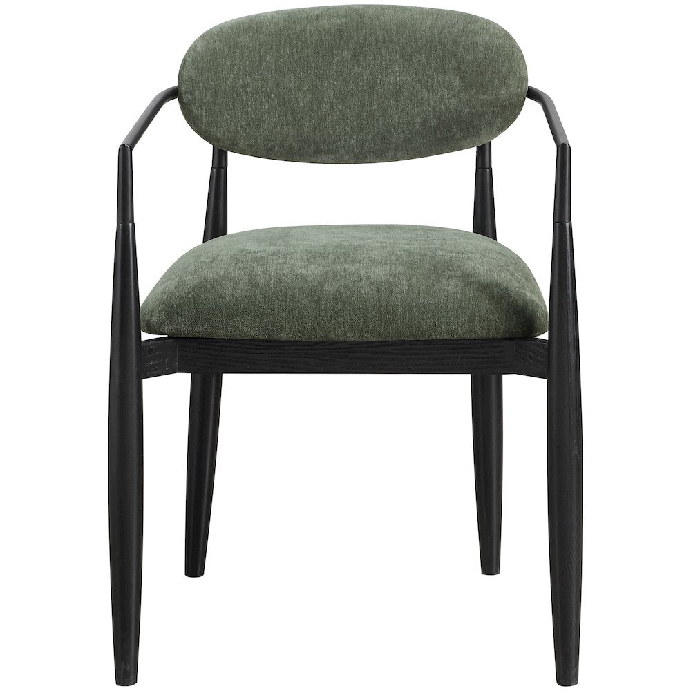 Riccio Olive Performance Fabric Upholstered Dining Arm Chair, Set of 2