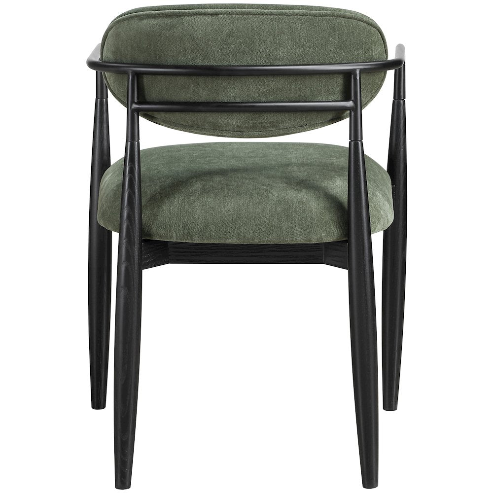 Riccio Olive Performance Fabric Upholstered Dining Arm Chair, Set of 2