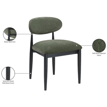 Riccio Olive Performance Fabric Upholstered Dining Side Chair, Set of 2