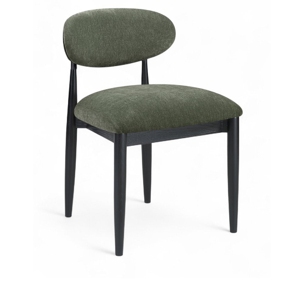 Riccio Olive Performance Fabric Upholstered Dining Side Chair, Set of 2