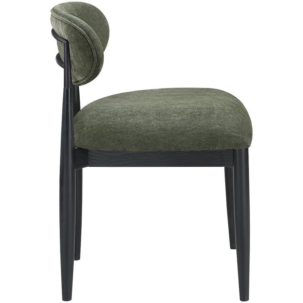 Riccio Olive Performance Fabric Upholstered Dining Side Chair, Set of 2
