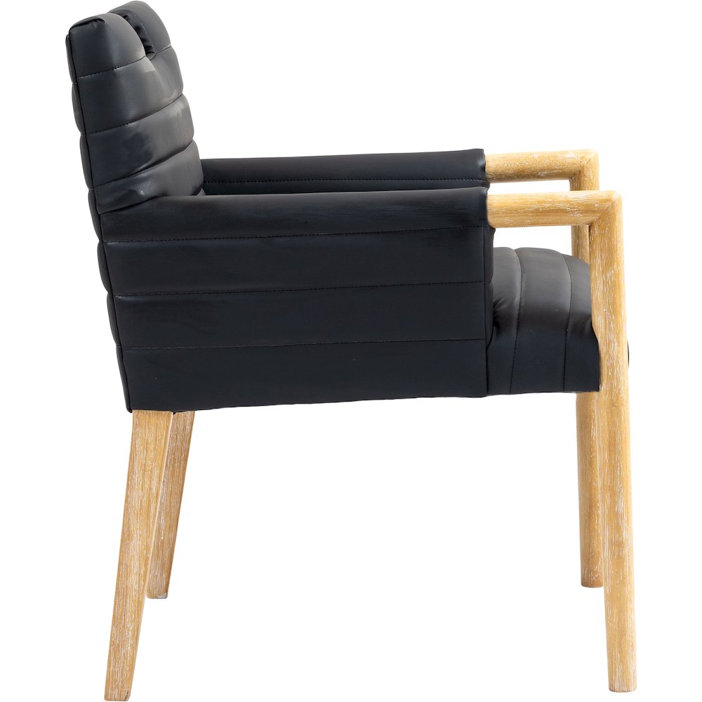 Aimee Black Vegan Leather Dining Arm Chair