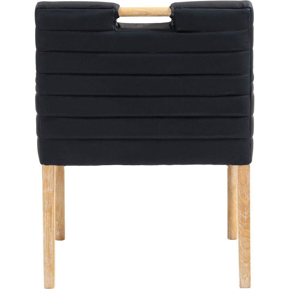 Aimee Black Vegan Leather Dining Arm Chair