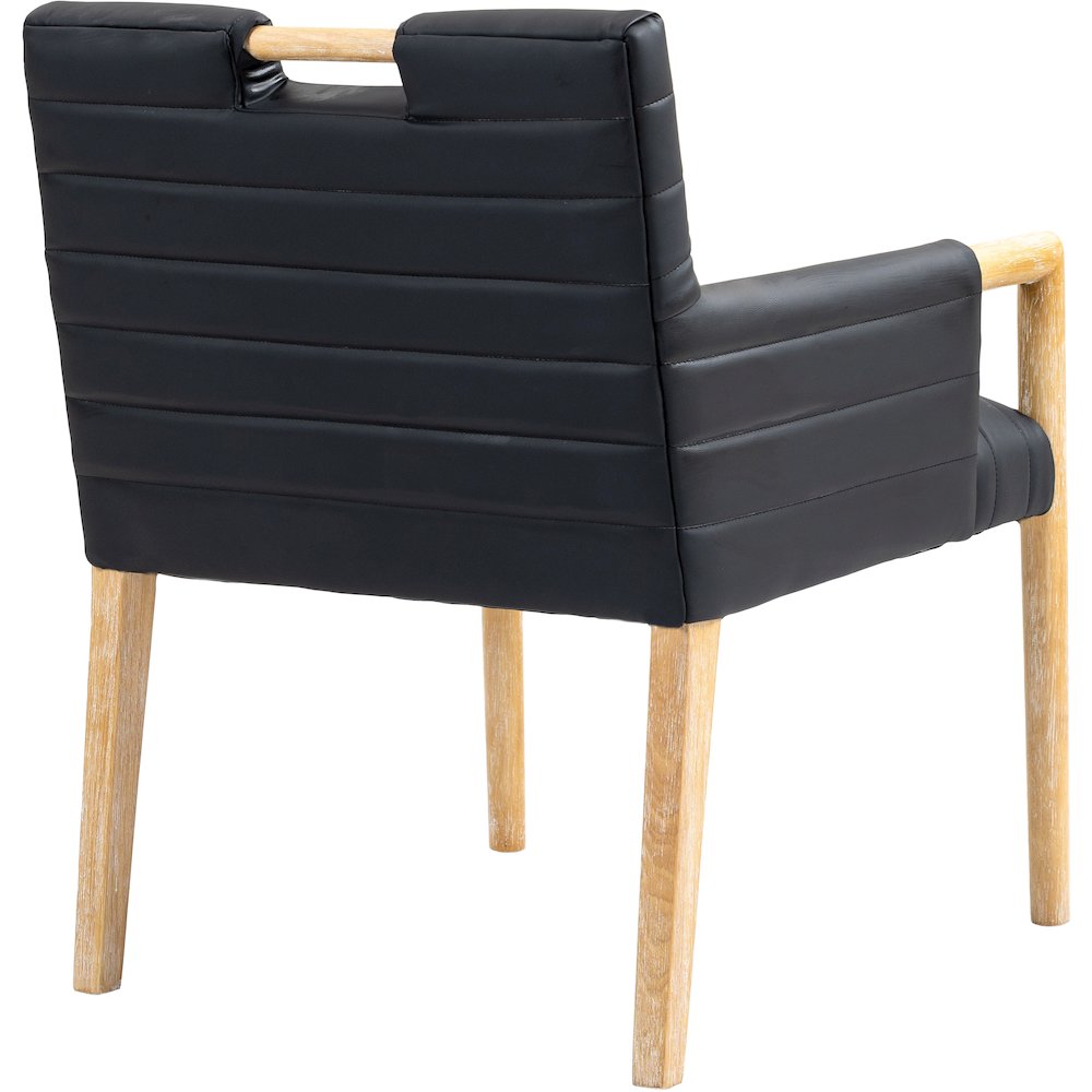 Aimee Black Vegan Leather Dining Arm Chair