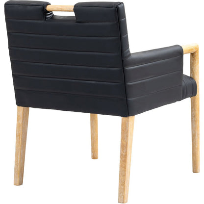 Aimee Black Vegan Leather Dining Arm Chair