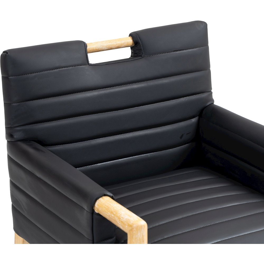 Aimee Black Vegan Leather Dining Arm Chair