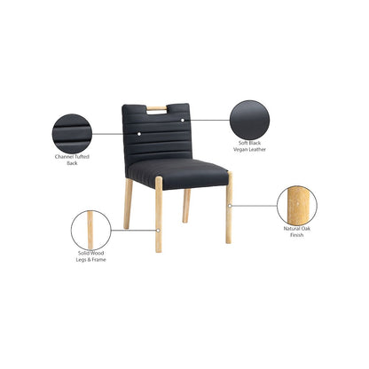 Aimee Black Vegan Leather Dining Side Chair, Set of 2