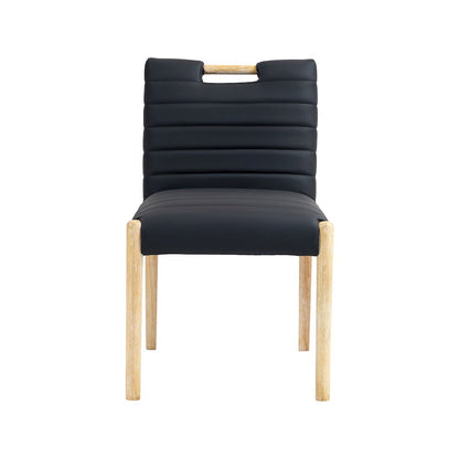 Aimee Black Vegan Leather Dining Side Chair, Set of 2