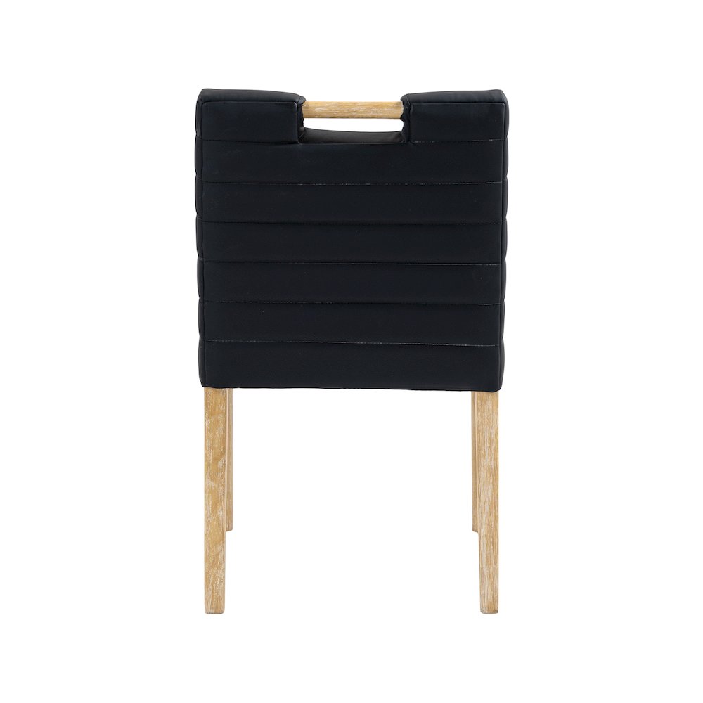Aimee Black Vegan Leather Dining Side Chair, Set of 2