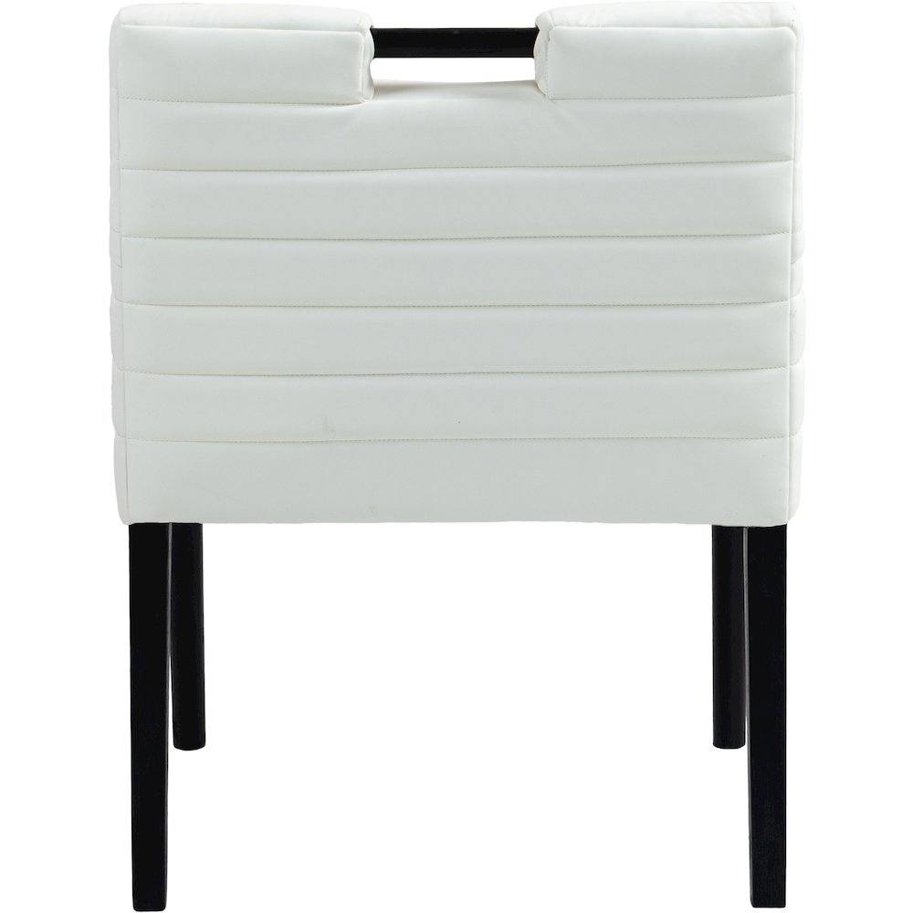 Aimee Cream Vegan Leather Dining Arm Chair