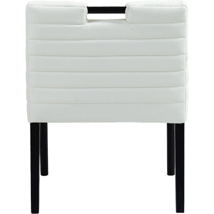 Aimee Cream Vegan Leather Dining Arm Chair