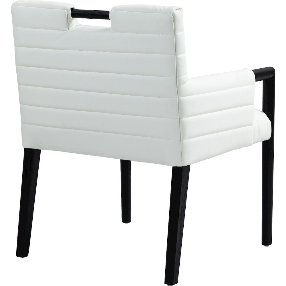Aimee Cream Vegan Leather Dining Arm Chair