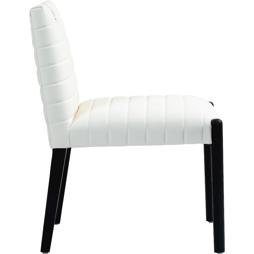 Aimee Cream Vegan Leather Dining Side Chair, Set of 2