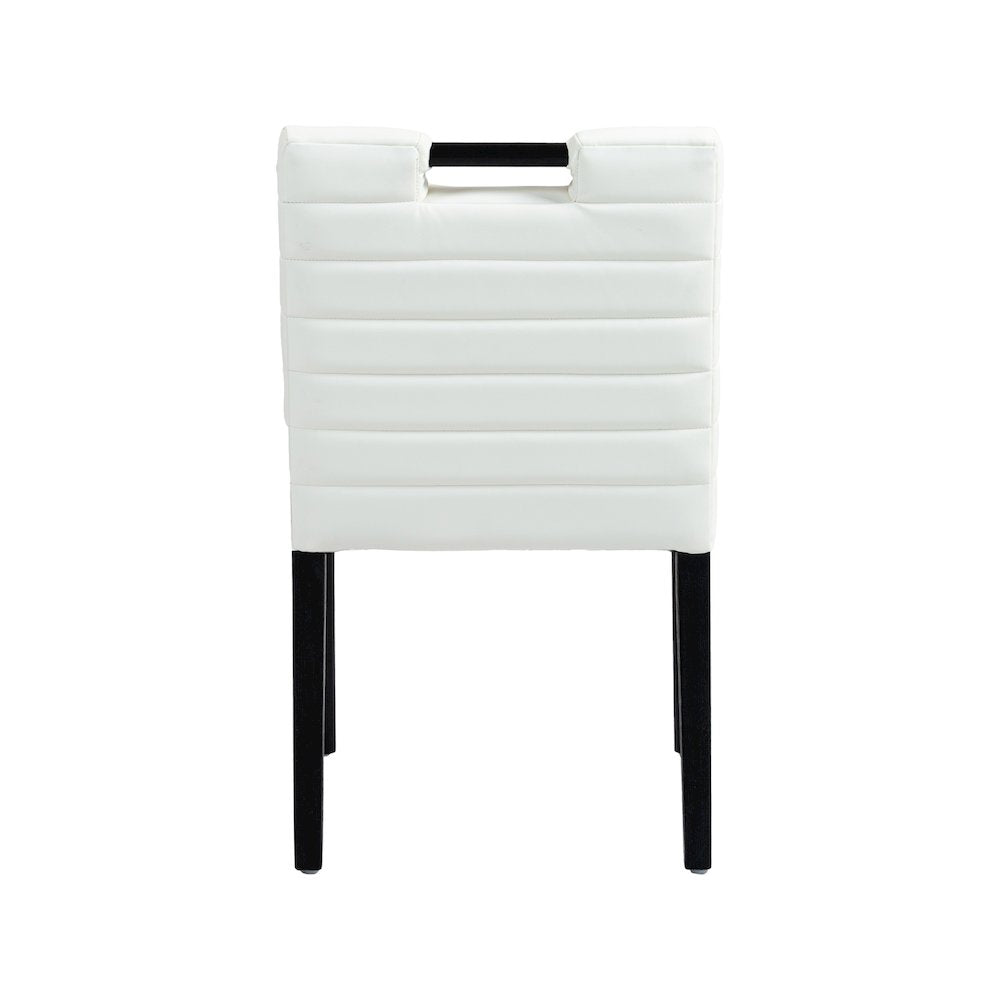 Aimee Cream Vegan Leather Dining Side Chair, Set of 2
