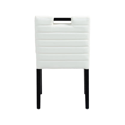 Aimee Cream Vegan Leather Dining Side Chair, Set of 2