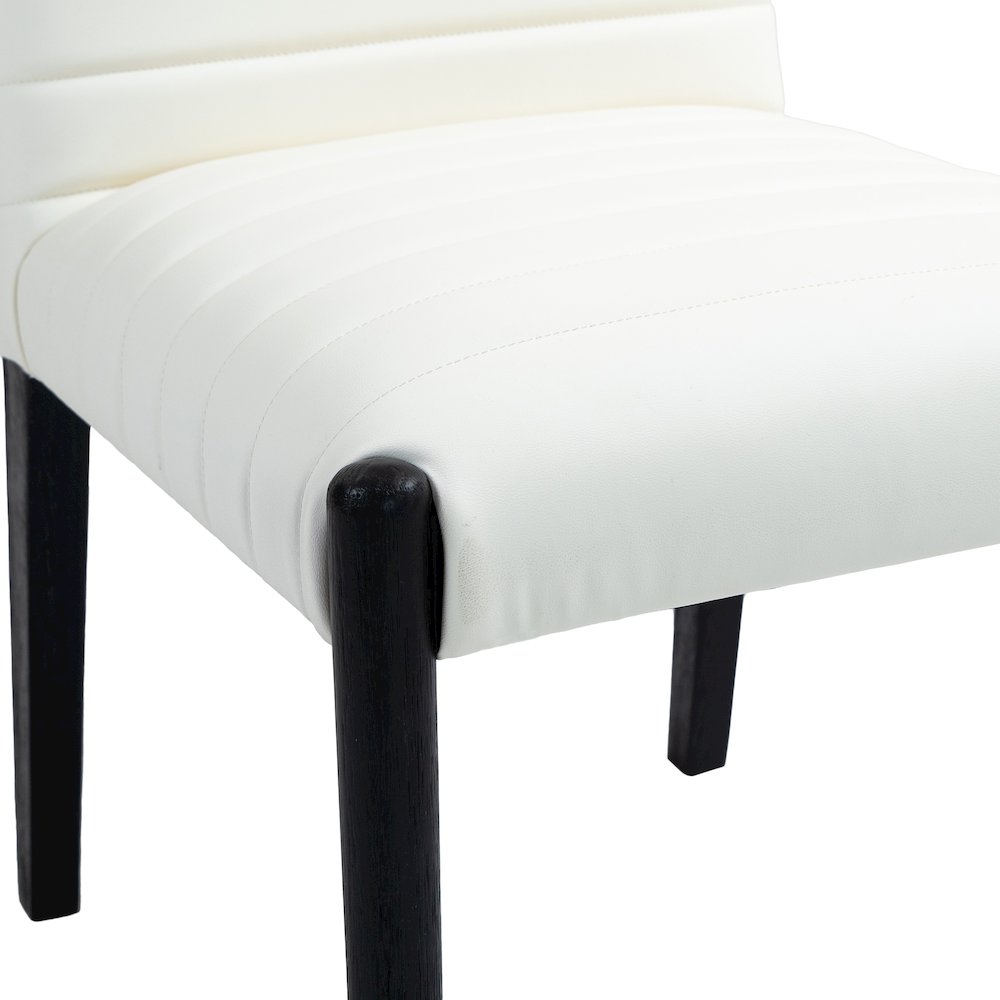 Aimee Cream Vegan Leather Dining Side Chair, Set of 2