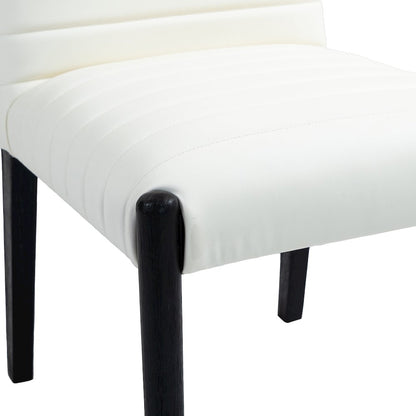 Aimee Cream Vegan Leather Dining Side Chair, Set of 2