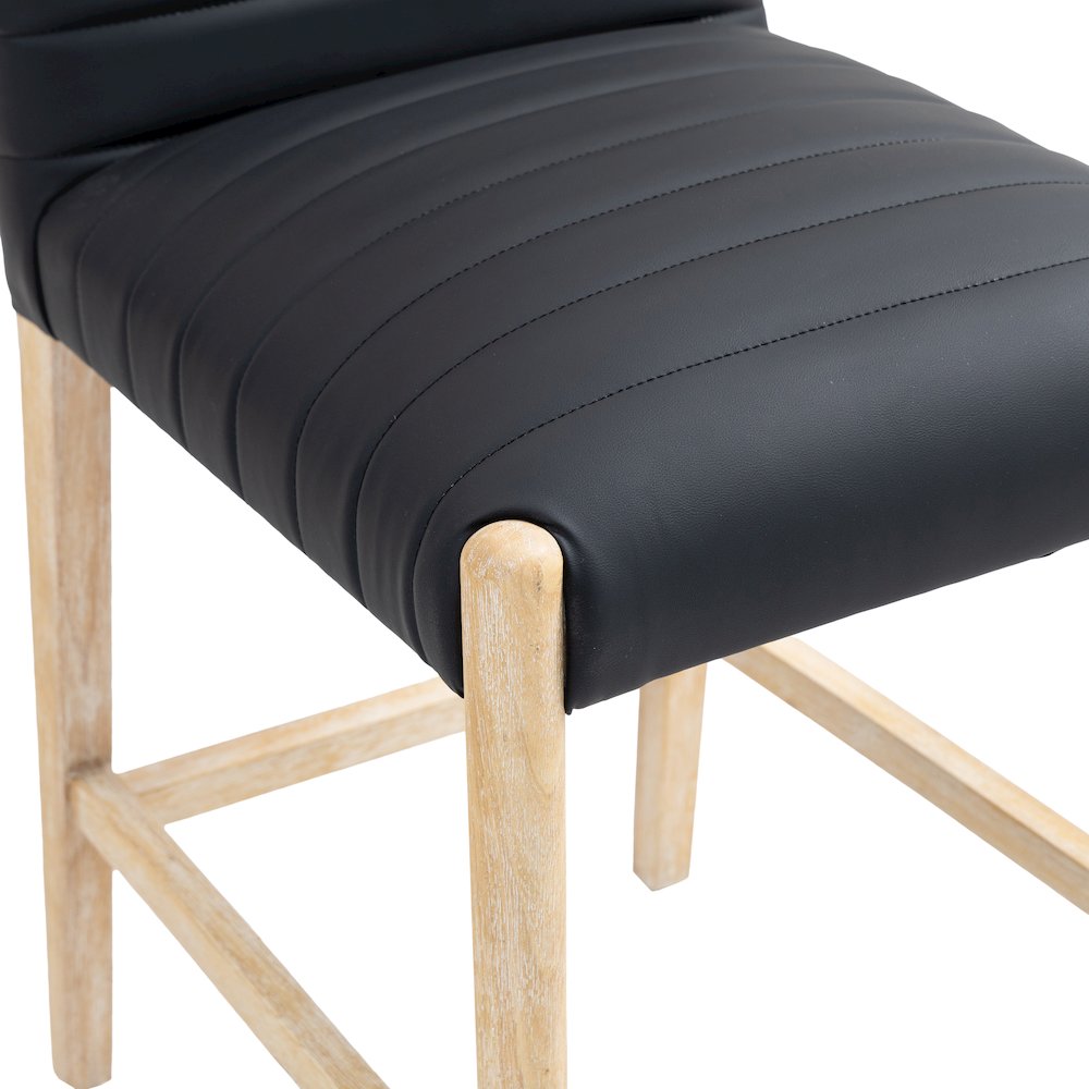 Aimee Black Vegan Leather Counter Stool