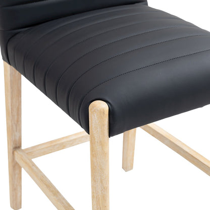 Aimee Black Vegan Leather Counter Stool