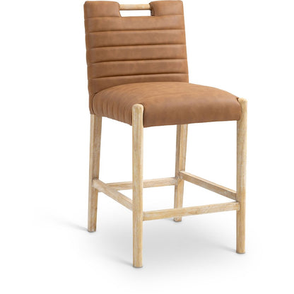 Aimee Cognac Vegan Leather Counter Stool