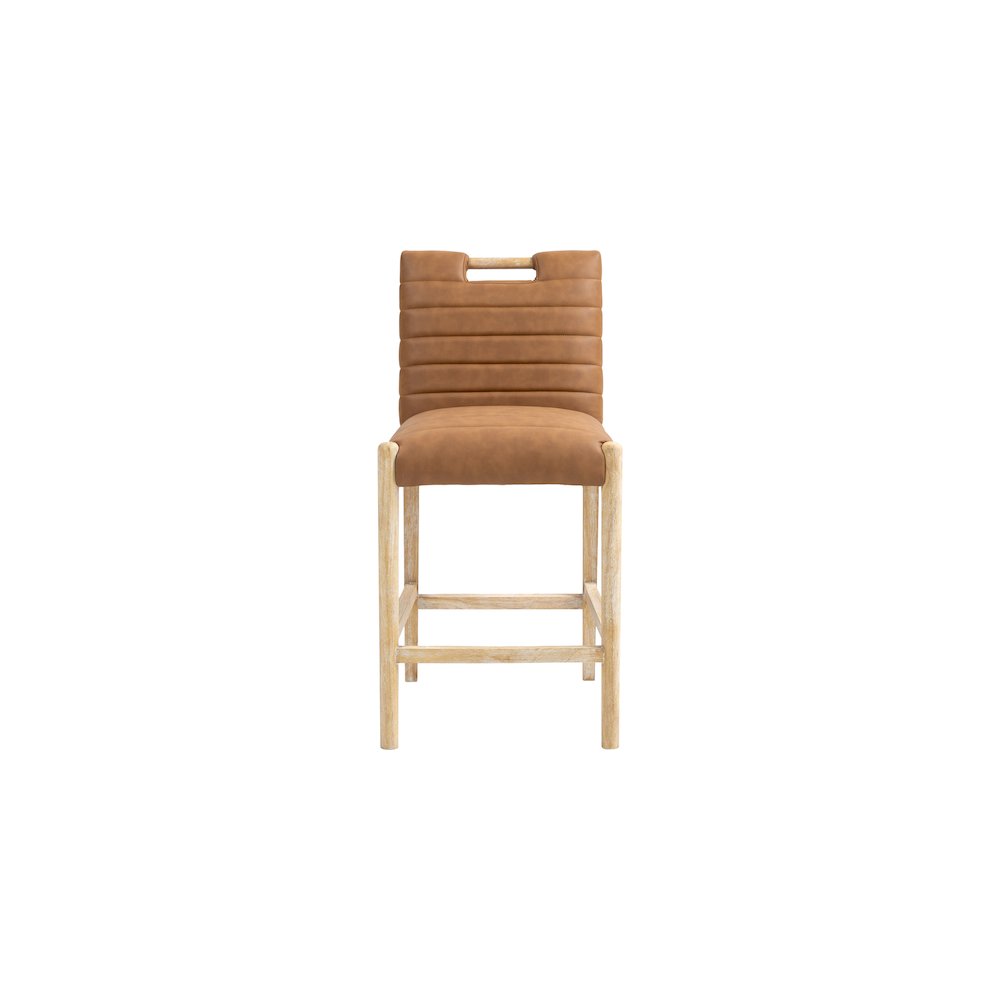 Aimee Cognac Vegan Leather Counter Stool