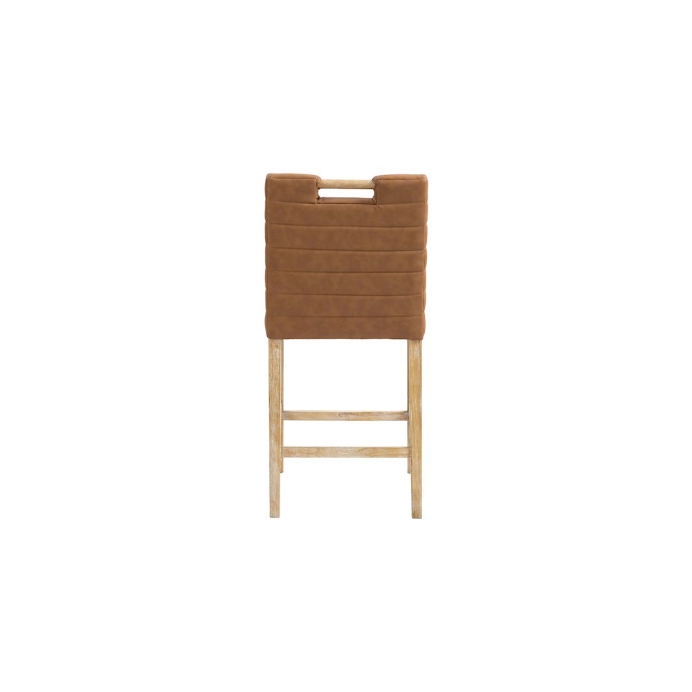Aimee Cognac Vegan Leather Counter Stool