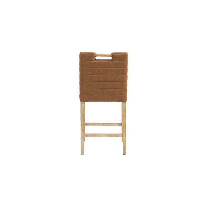 Aimee Cognac Vegan Leather Counter Stool