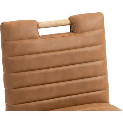 Aimee Cognac Vegan Leather Counter Stool