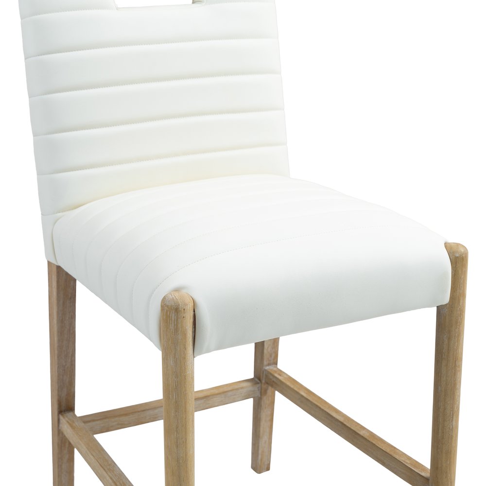 Aimee Cream Vegan Leather Counter Stool