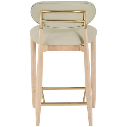 Riccio Taupe Vegan Leather Upholstered Stool