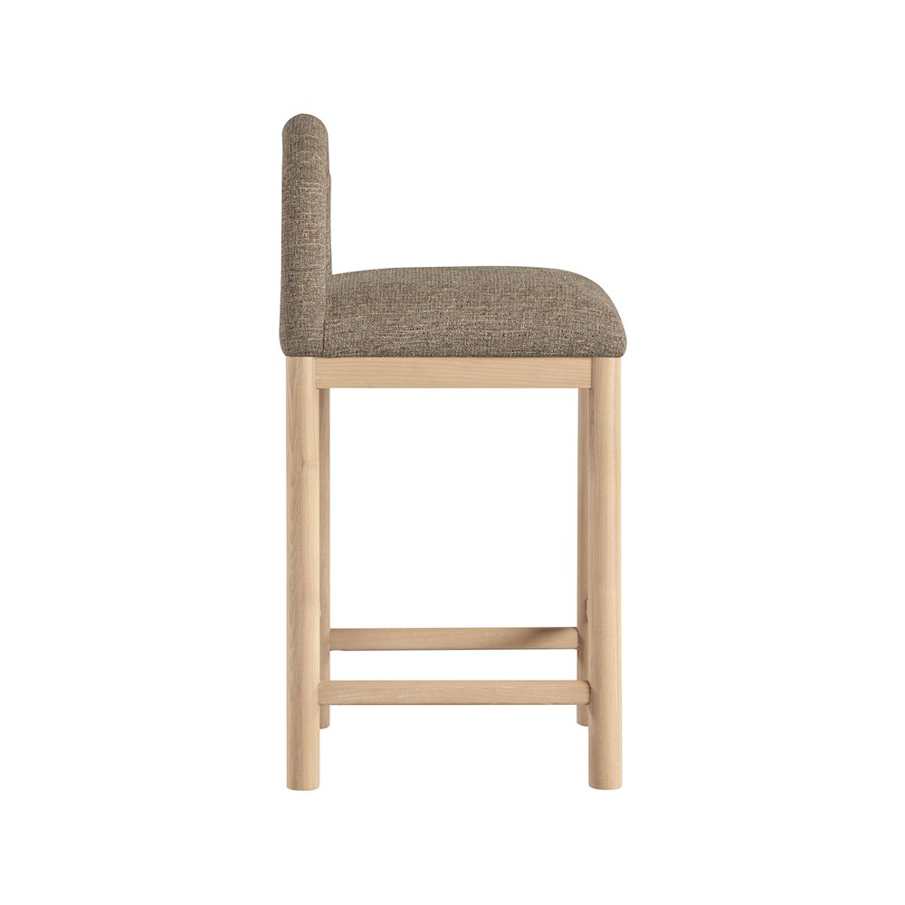 Conrad Brown Linen Textured Fabric Counter Stool