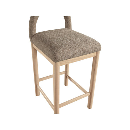 Conrad Brown Linen Textured Fabric Counter Stool