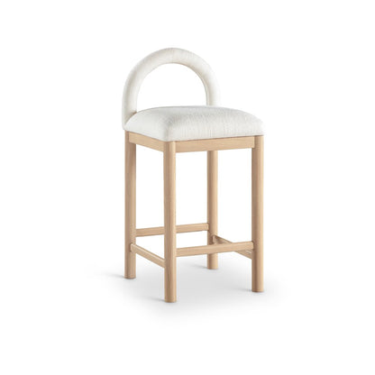 Conrad Cream Linen Textured Fabric Counter Stool