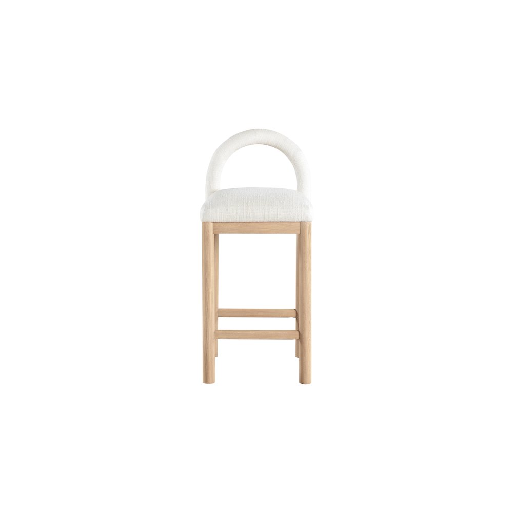 Conrad Cream Linen Textured Fabric Counter Stool