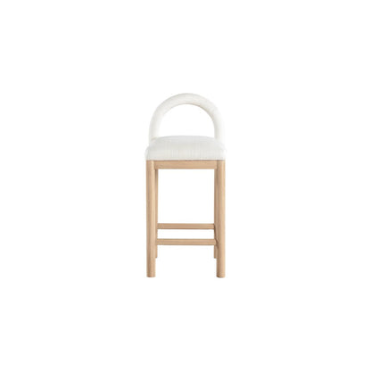 Conrad Cream Linen Textured Fabric Counter Stool