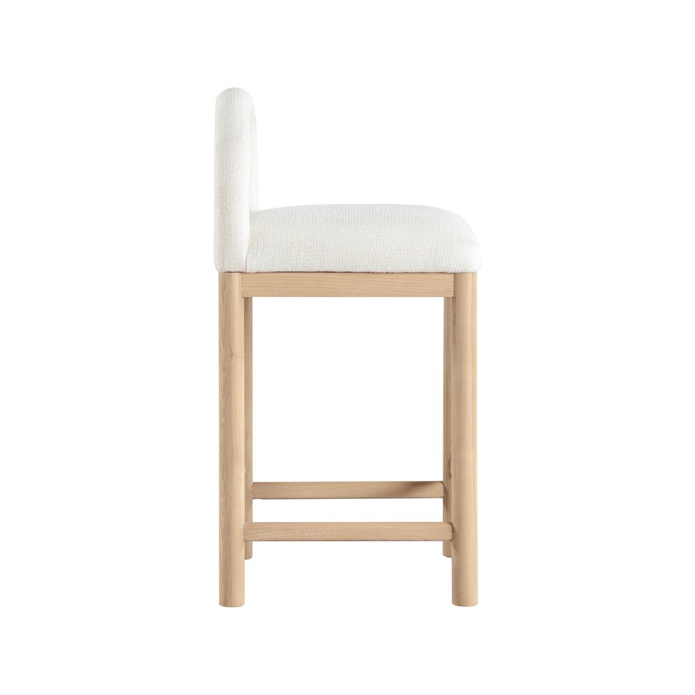 Conrad Cream Linen Textured Fabric Counter Stool