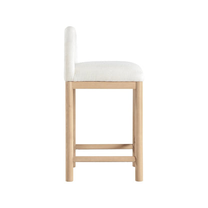 Conrad Cream Linen Textured Fabric Counter Stool