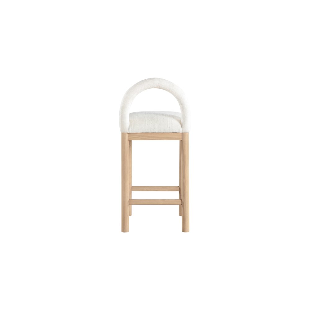 Conrad Cream Linen Textured Fabric Counter Stool