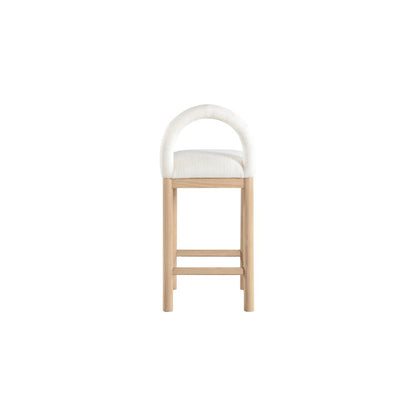 Conrad Cream Linen Textured Fabric Counter Stool